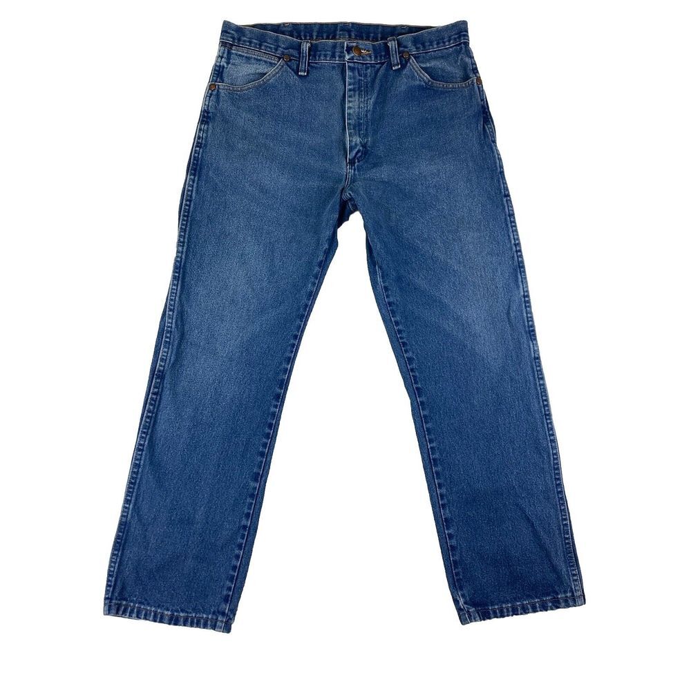 Wrangler Mens Denim Mid Rise Jeans Blue‎ Medium Wash Size 36x30 (34x29 Measured)